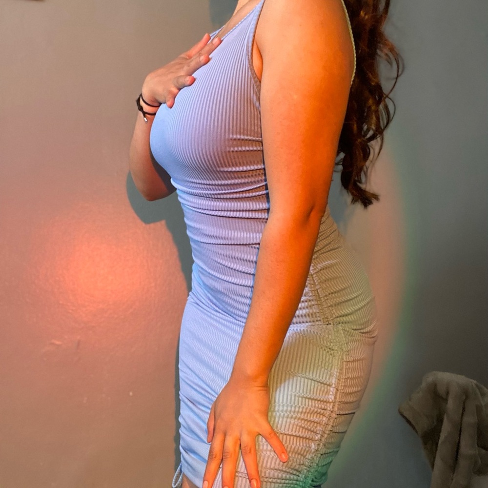 Tight blue dress
